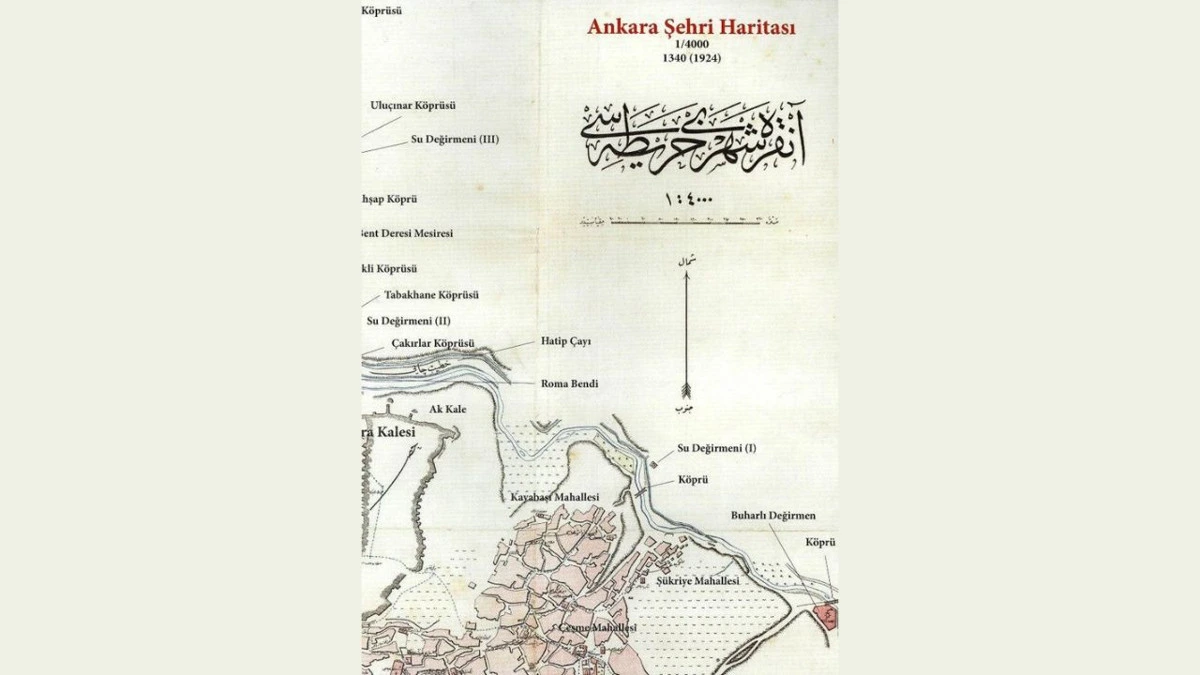 Ankara Şehri Haritası başlıklı eski kent haritası