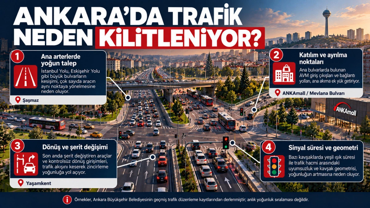 Ankara’da trafik sıkışıklığının dört nedenini açıklayan infografik