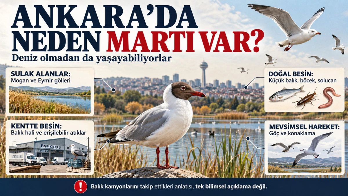 Ankara’da martıların yaşam alanlarını ve besin kaynaklarını anlatan infografik