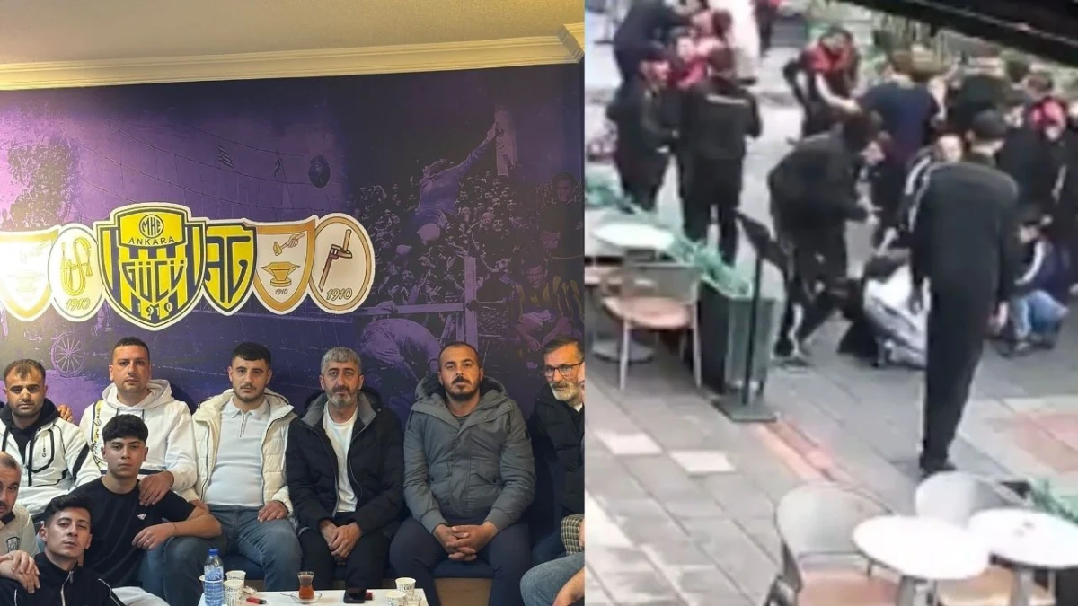 Ankaragücü taraftarlarının buluşması ve Fethiye’de yaşanan kavga görüntülerinden oluşan kolaj