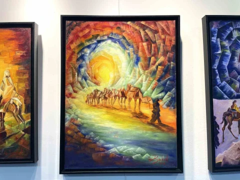 Kahramankazanlı ressam Ayfer Bozkurt, yaşanmışlıkları tuvale taşıyor