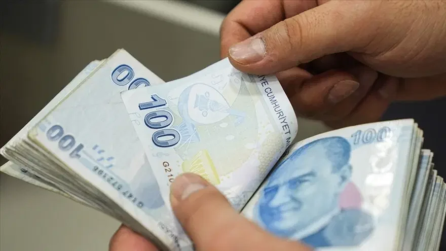 Ellerinde Türk lirası banknotları bulunan yaşlı bir kişi ve hesap makinesi