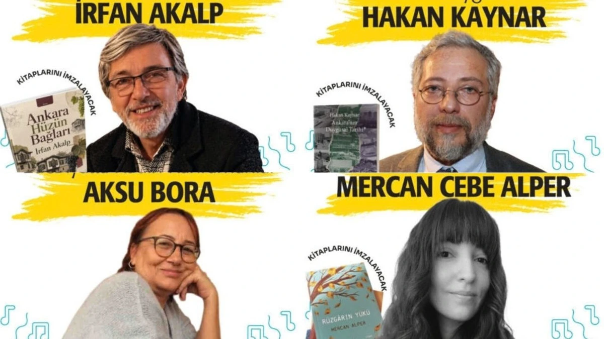 Ayrancı Fest programındaki söyleşi konukları İrfan Akalp, Hakan Kaynar, Aksu Bora ve Mercan Cebe Alper’in tanıtım görseli