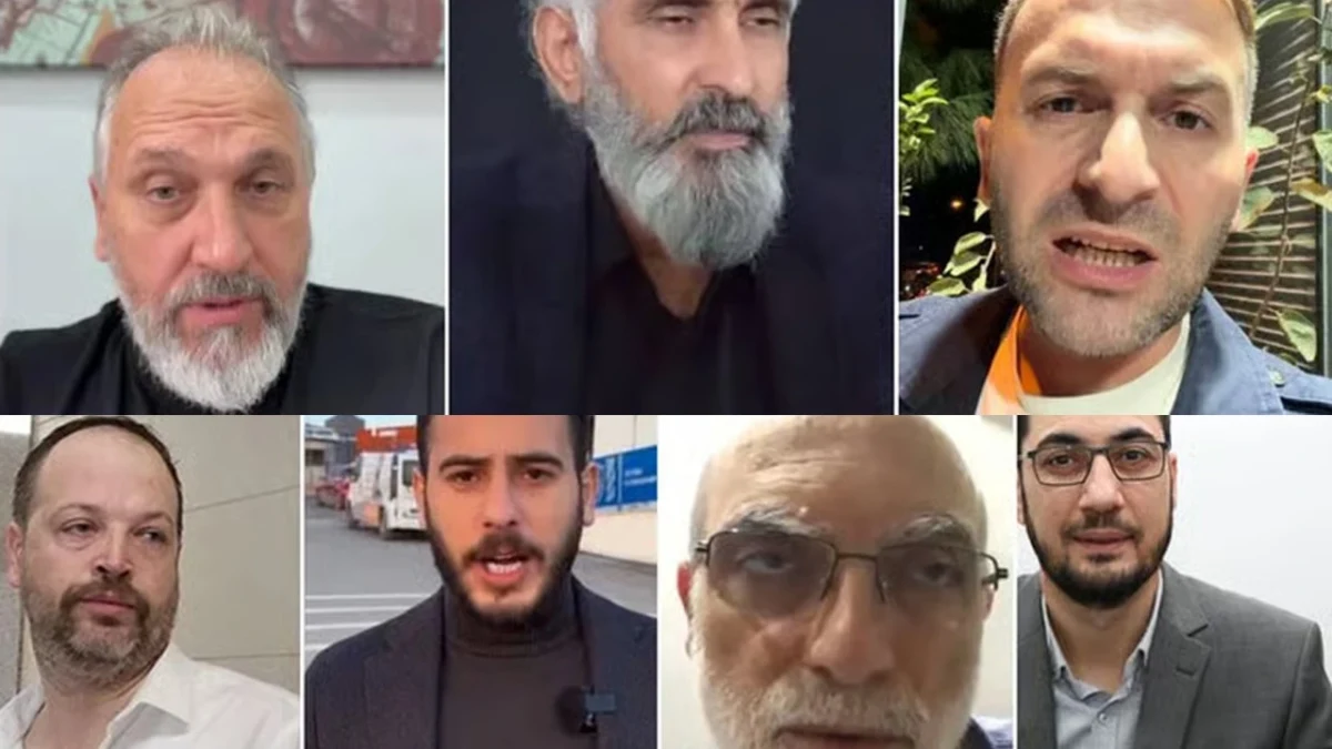Azerbaycan soruşturmasında adı geçen yedi kişinin portrelerinden oluşan kolaj