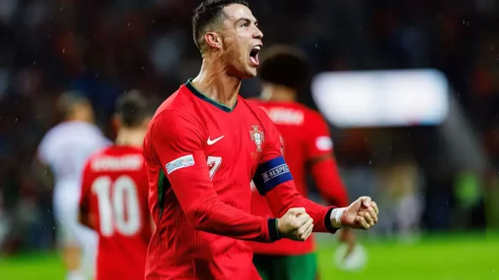 Portekiz formasıyla maç sırasında bağıran Cristiano Ronaldo