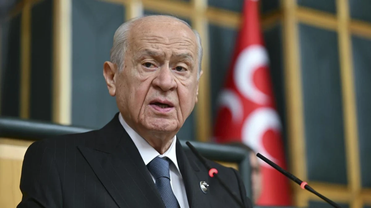 MHP Genel Başkanı Devlet Bahçeli konuşma yaparken