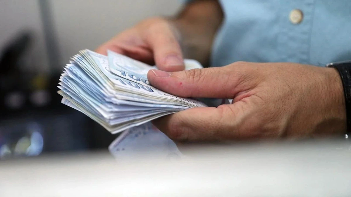 Ellerinde Türk lirası banknotları tutan kişi