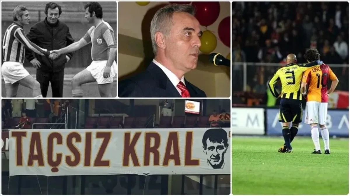Galatasaray-Fenerbahçe rekabetinden tarihî anları ve futbolcuları gösteren kolaj