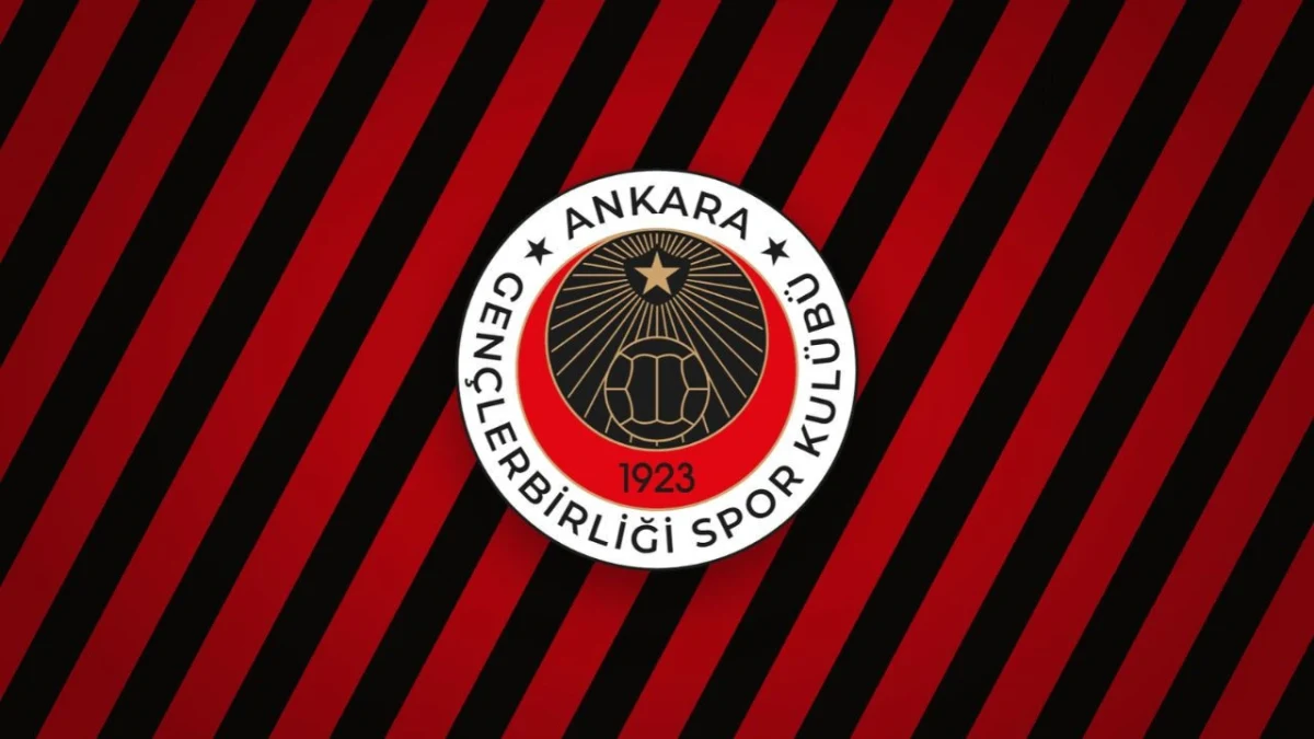 Kırmızı ve siyah çizgili fonda Gençlerbirliği Spor Kulübü arması