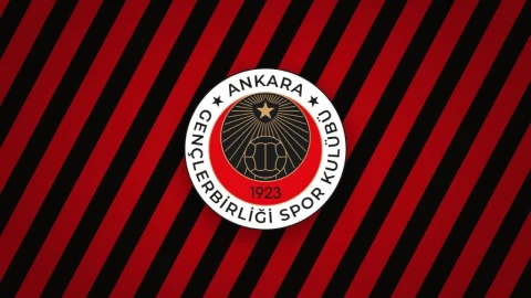 Kırmızı ve siyah çizgili fonda Gençlerbirliği Spor Kulübü arması
