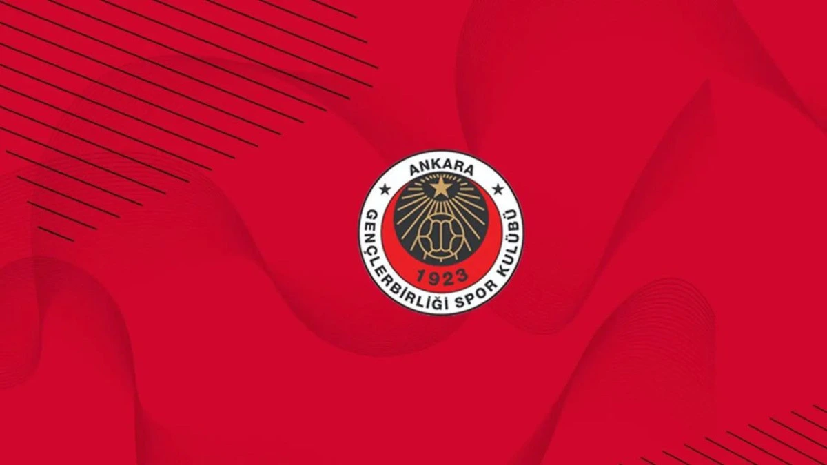 Kırmızı zemin üzerinde Gençlerbirliği Spor Kulübü arması