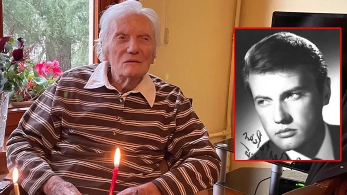 Göksel Arsoy’un yaşlılık dönemindeki ve gençlik yıllarındaki fotoğrafları yan yana