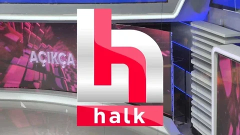 Halk TV logosu ve kanal stüdyosundan bir görünüm