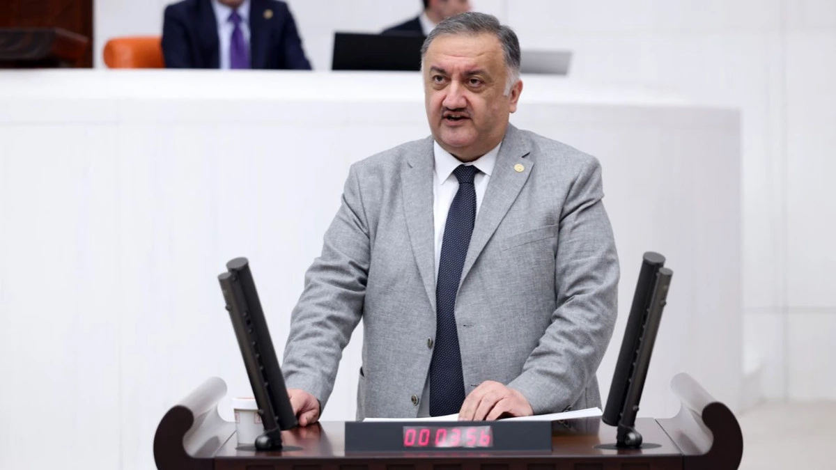 DEVA Partisi Genel Başkan Yardımcısı Hasan Karal kürsüde konuşurken