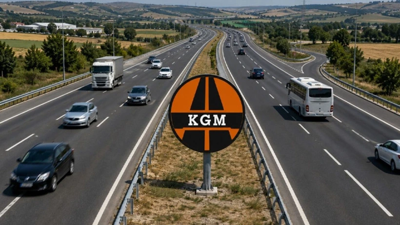 KGM tabelasının bulunduğu bölünmüş kara yolu