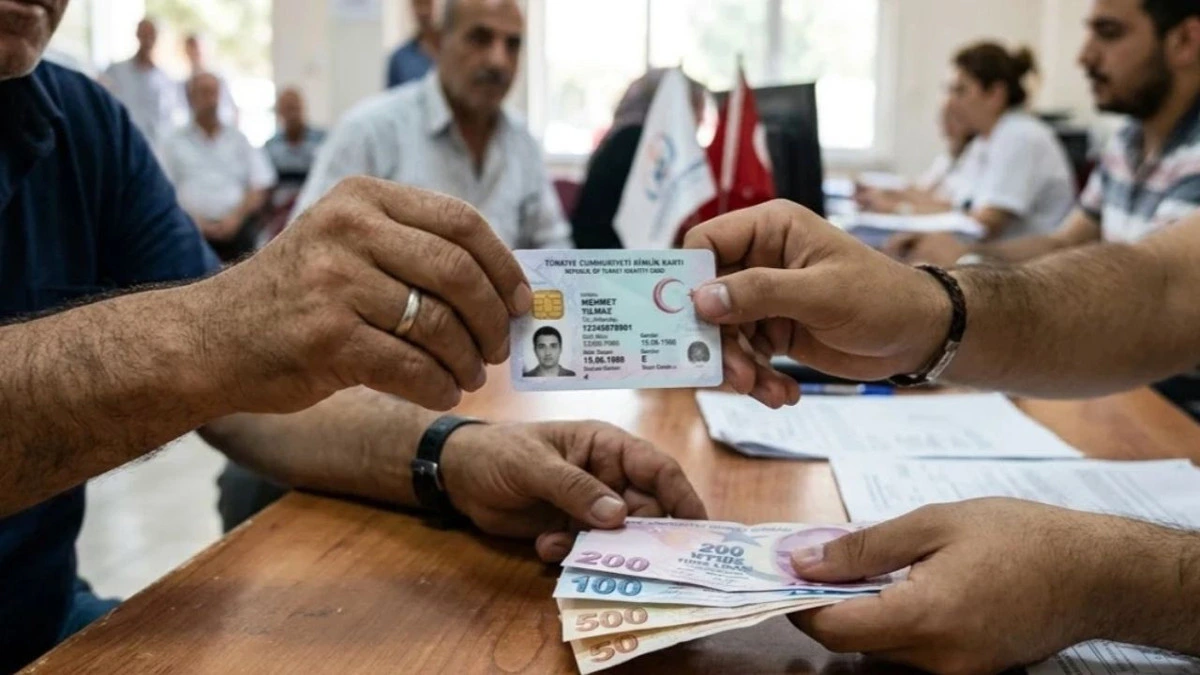 Masada kimlik kartı ve Türk lirası banknotları