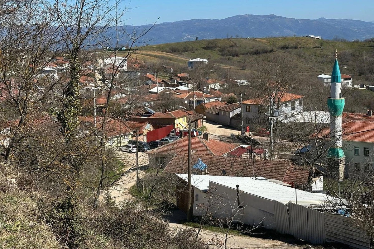 Bursa Yenişehir’deki Kirazlıyayla Mahallesi’nde evler, cami ve çevredeki tepeler