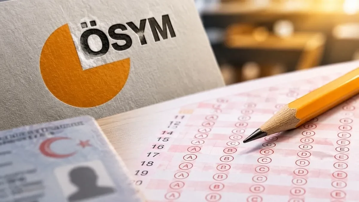 Optik cevap kâğıdı üzerinde kalem ve ÖSYM logosu bulunan KPSS görseli
