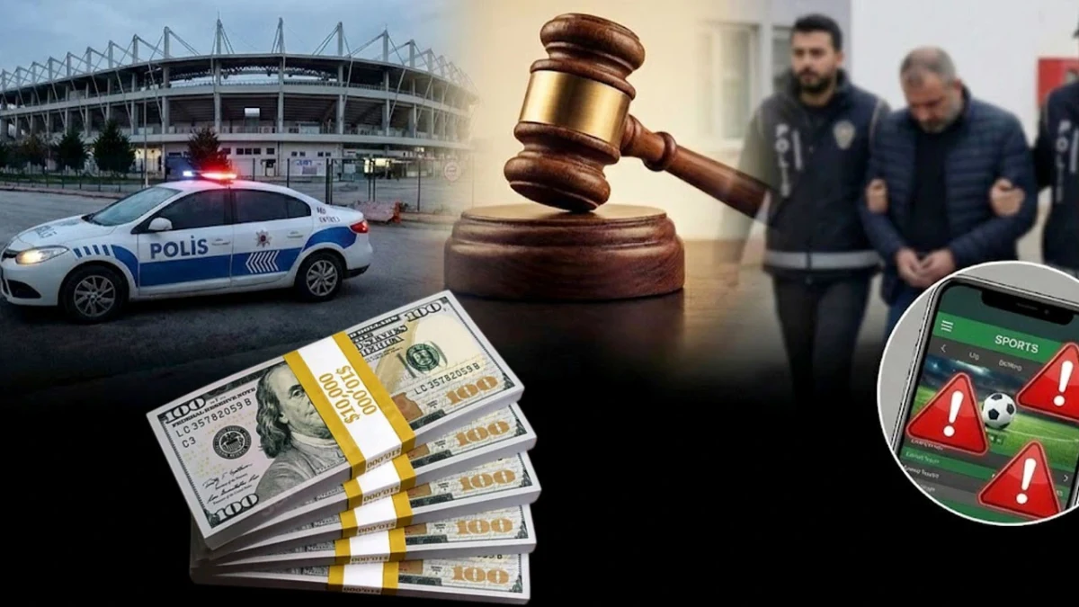 Yasa dışı bahis soruşturması ve adli süreci temsil eden kolaj