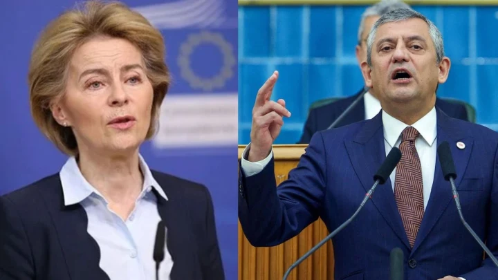 Ursula von der Leyen ve Özgür Özel’in yan yana yer aldığı görsel
