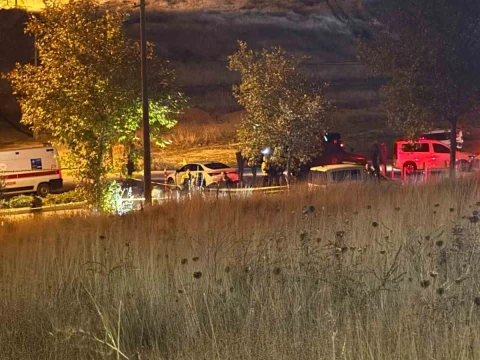 Pursaklar’daki olay yerinde ambulans ve araçlar