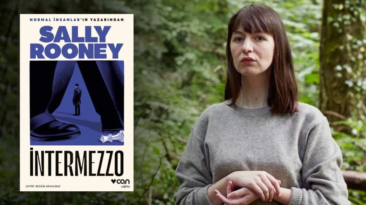 Sally Rooney’nin fotoğrafı ve Intermezzo kitabının kapağı