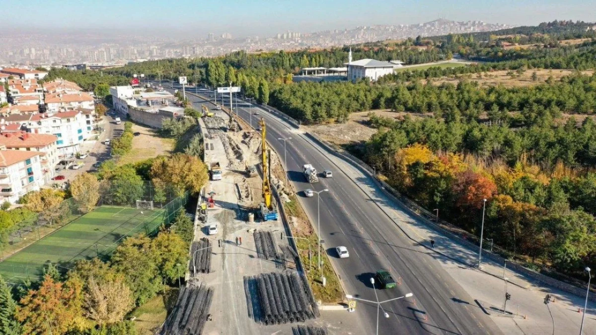 Ankara’da Samsun Yolu ve çevresindeki yerleşim alanları havadan görülüyor.