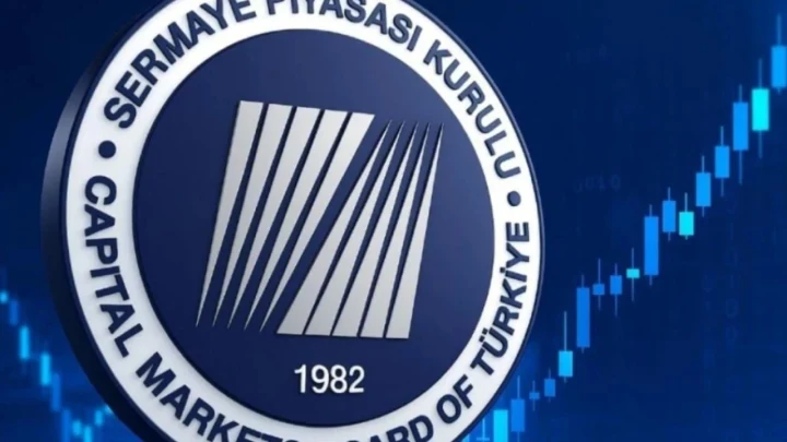 Sermaye Piyasası Kurulu amblemi ve yükseliş yönündeki borsa grafiği