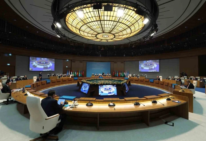 Ankara’daki TDT 13. Zirvesi’nde toplantı salonunun genel görünümü