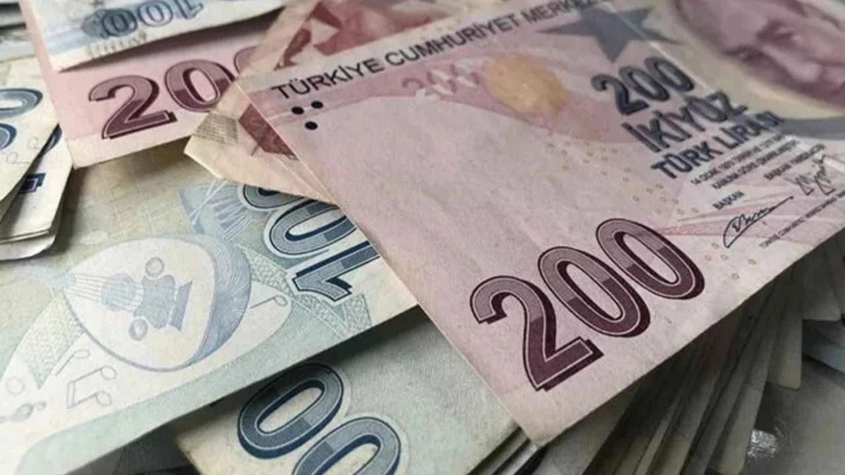 Üst üste duran Türk lirası banknotları