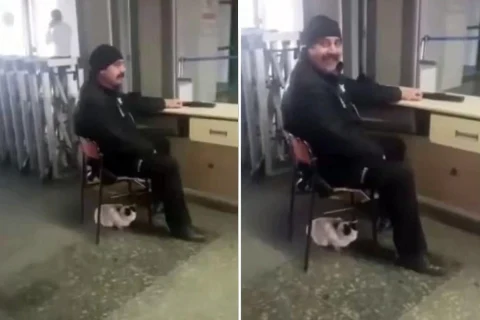 Yasin Oyanık olduğu belirtilen kişi, kapalı bir mekânda sandalyede oturuyor; yanında bir kedi görülüyor.